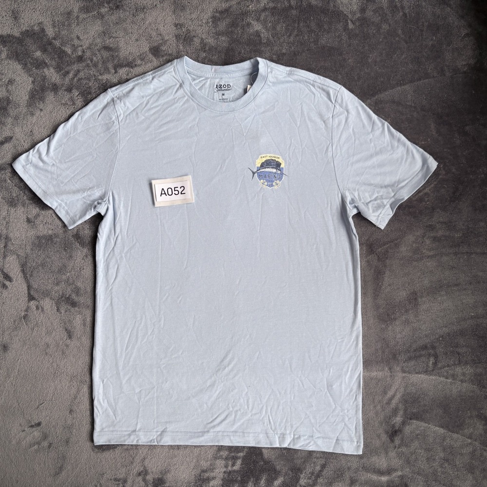 IZOD Saltwater East Harbor Marina Graphic T Shirt Mens Blue M 46IZSJA02R-436 NWT